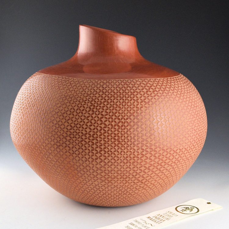 Chinana, Lorraine - 12" Tall Storage Jar with Daisy Design (1994) Ribbon