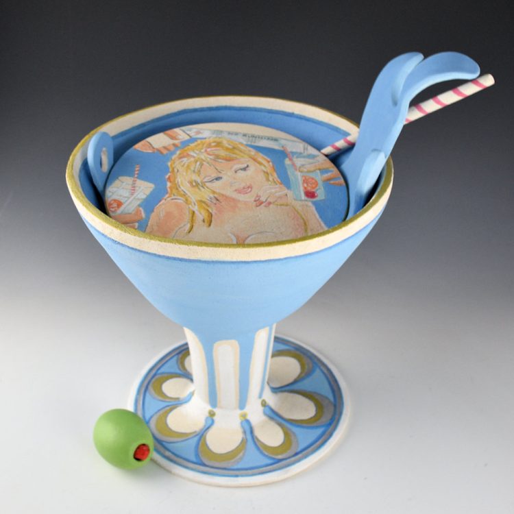 Folwell, Susan - "Splash" Clay Martini Glass (5 Pieces)