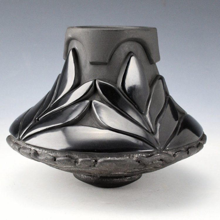 Youngblood-Lugo, Joseph - "Emergence" Jar with Flowers and Leaves