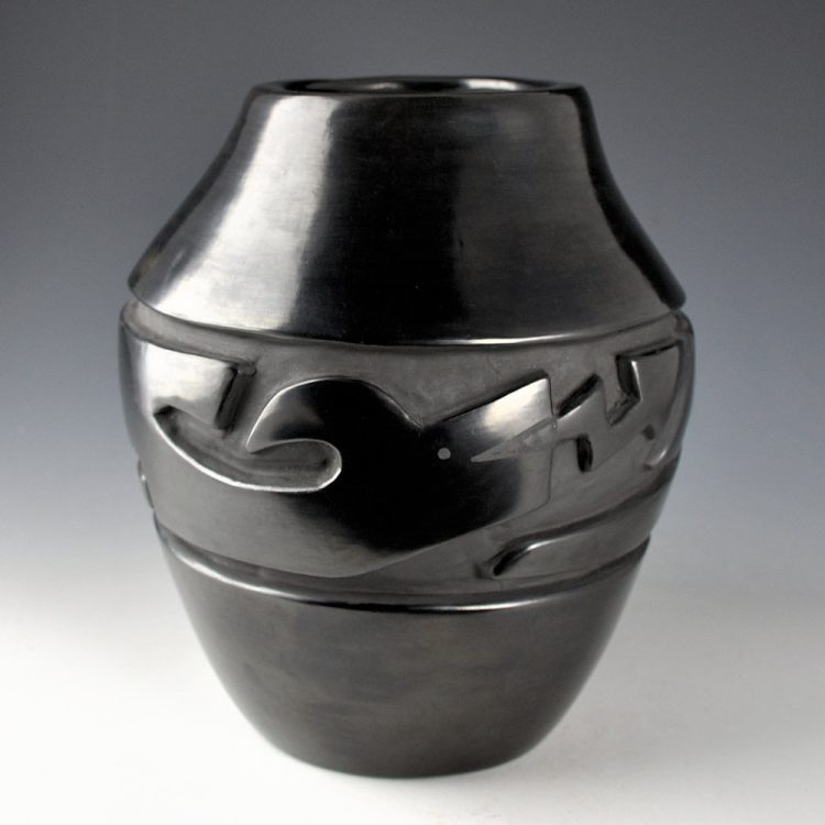 Tafoya, Lee & Betty - Tall Jar with Deep Carved Avanyu (1979)