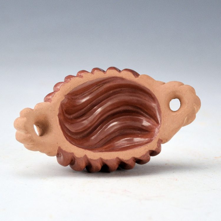Youngblood, Nancy - Miniature 14 "S" Swirl Rib Oval Bowl with Interior Melon Ribs