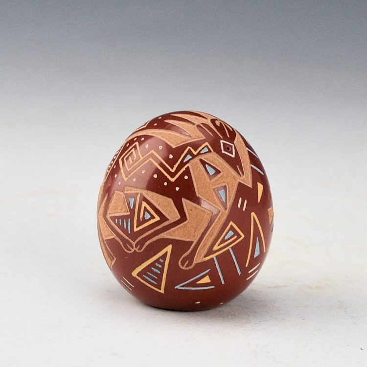 Tafoya, Ray  - Multi-Color Seedpot with Antelope and Antelope Hunter (1990s)