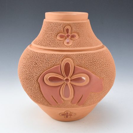 Garcia, Tammy -"Bears and Flowers" Red Water Jar (2023)