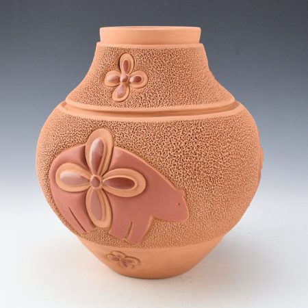 Alternative view of Garcia, Tammy -"Bears and Flowers" Red Water Jar (2023)