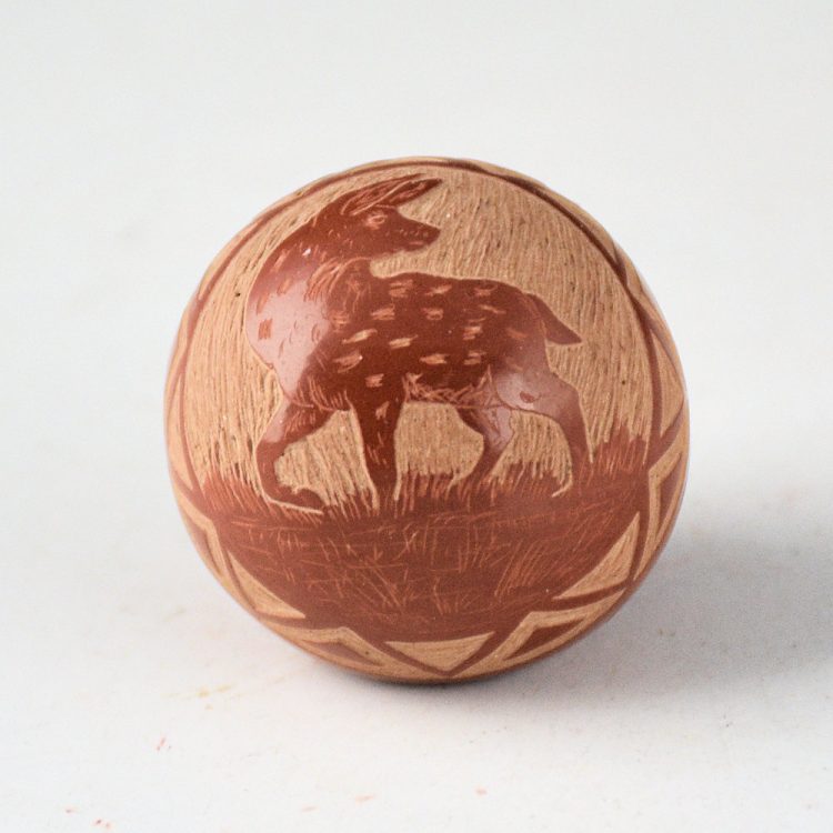 Red Starr, Elmer - Seedpot with Fawn & Turquoise (1987)