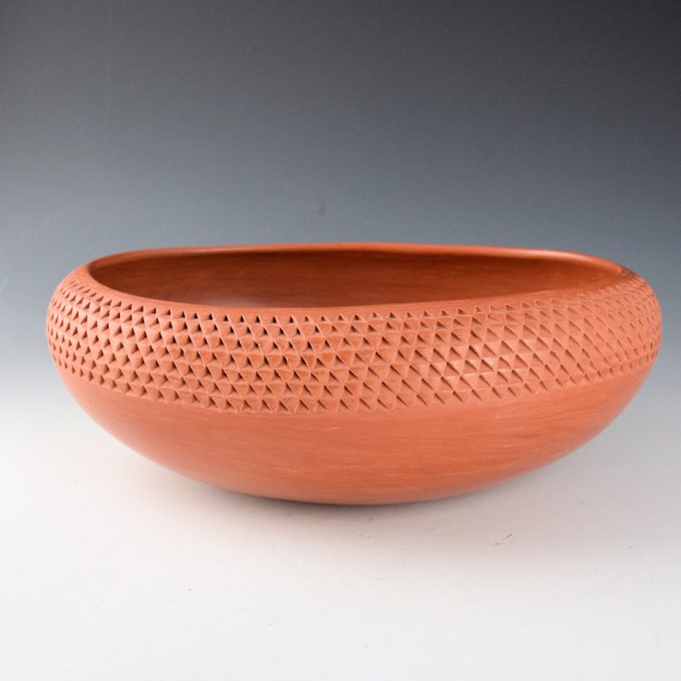 Pavatea, Garnet  - 11" Long Red Courrugated Oval Bowl (1970s)