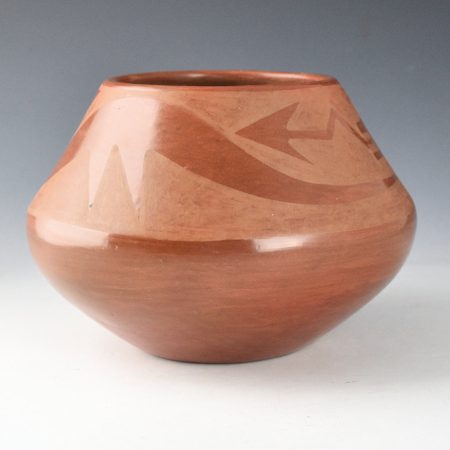 Alternative view of Martinez, Maria - Red-on-Red  Bowl with Avanyu (1930's)