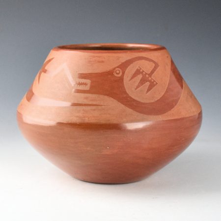 Martinez, Maria - Red-on-Red  Bowl with Avanyu (1930's)