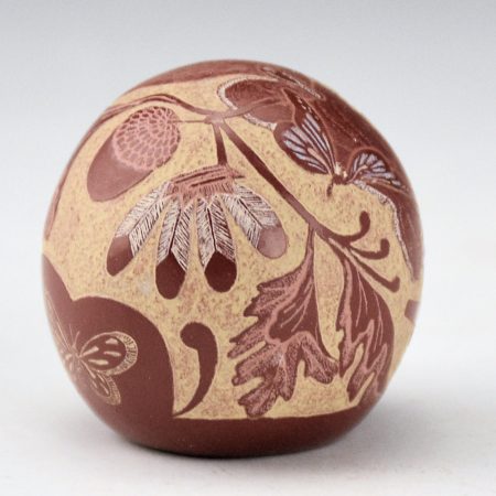 Alternative view of Lonewolf, Joseph - "Nuts" Squirrel and Butterflies Seedpot (1988)