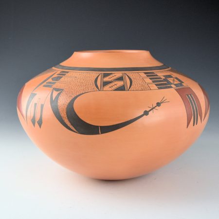 Alternative view of Ami, Loren - 9" Wide "Hummingbird in Flight" Jar (1990s)