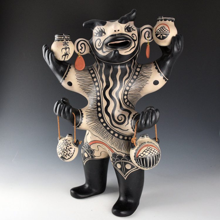 Ortiz, Virgil -  Four Arm Figure Holding Pottery (1998)