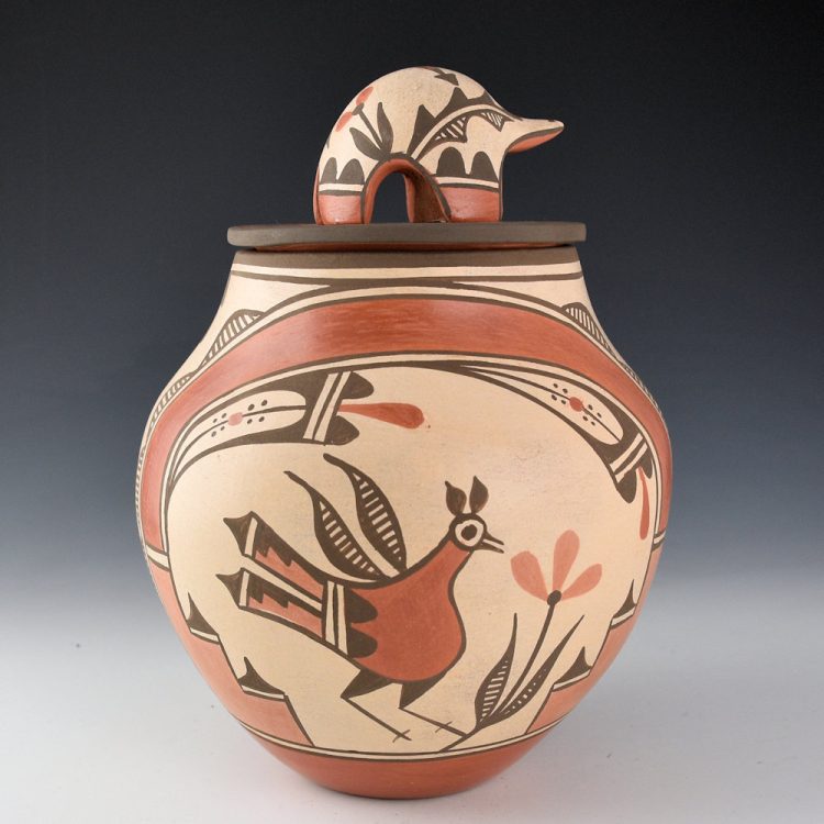 Medina, Elizabeth - Four Color Jar with Birds, Rainbow, and Lid - Image 2