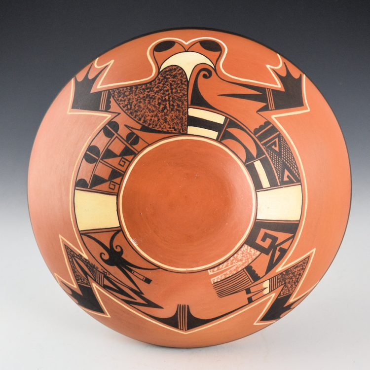 Tahbo, Mark - 8" Wide Bowl with 8 Fish and Frog (2005) - Image 3