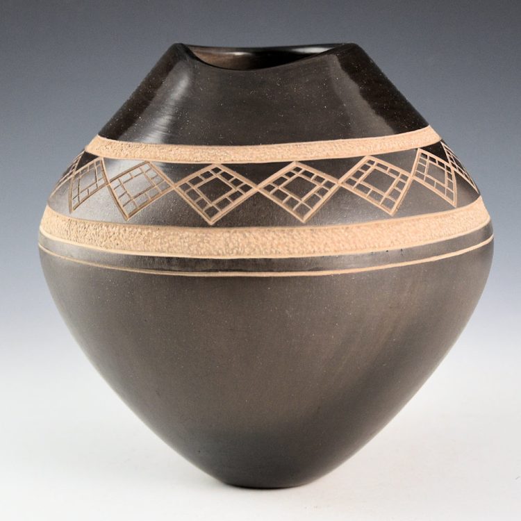 Folwell, Jody and Hank Folwell - Jar with Asymmetric Rim and Etched Mountains