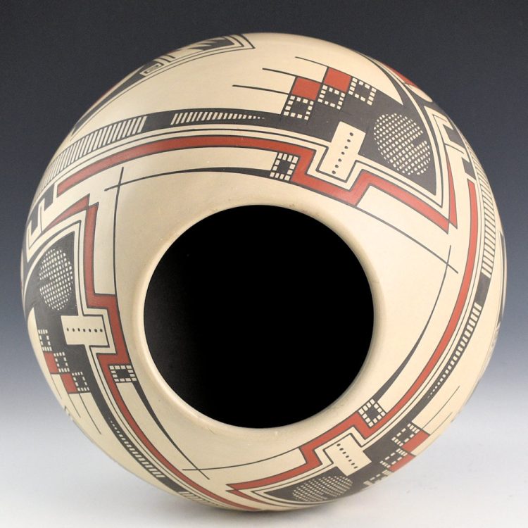 Quezada, Juan - 9" Wide Bowl with Casa Grande Designs (1990s) - Image 4