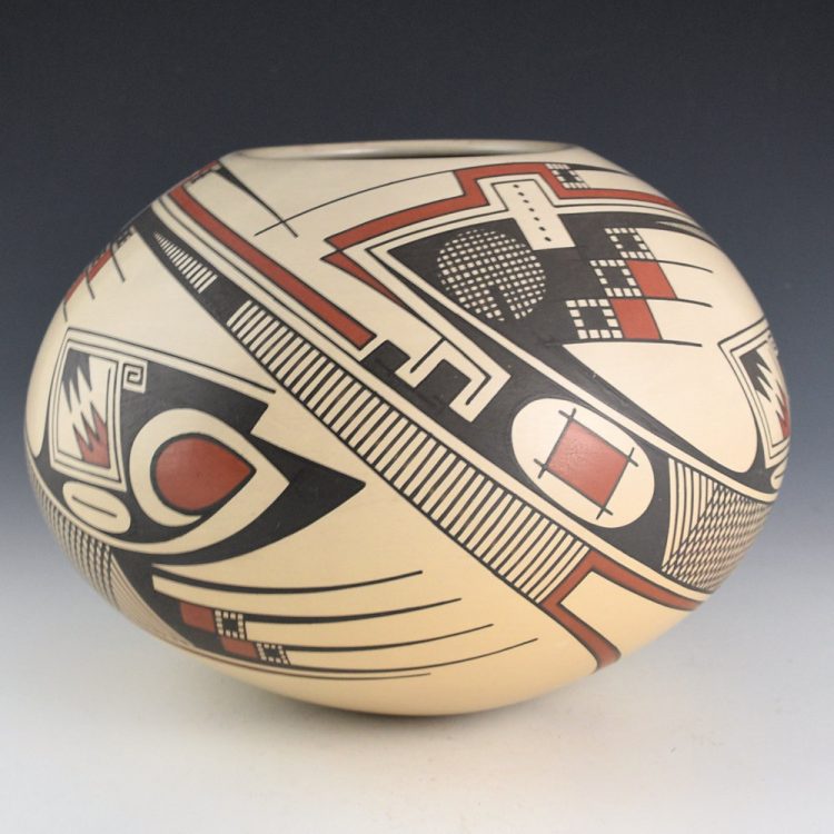 Quezada, Juan - 9" Wide Bowl with Casa Grande Designs (1990s) - Image 2