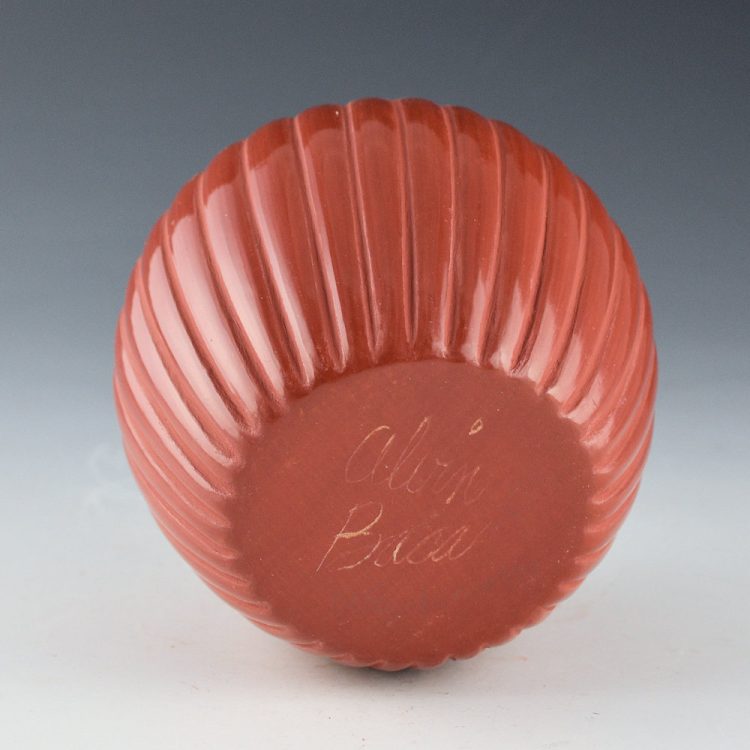 Baca, Alvin - Red Melon Jar with 32 Ribs - Image 4