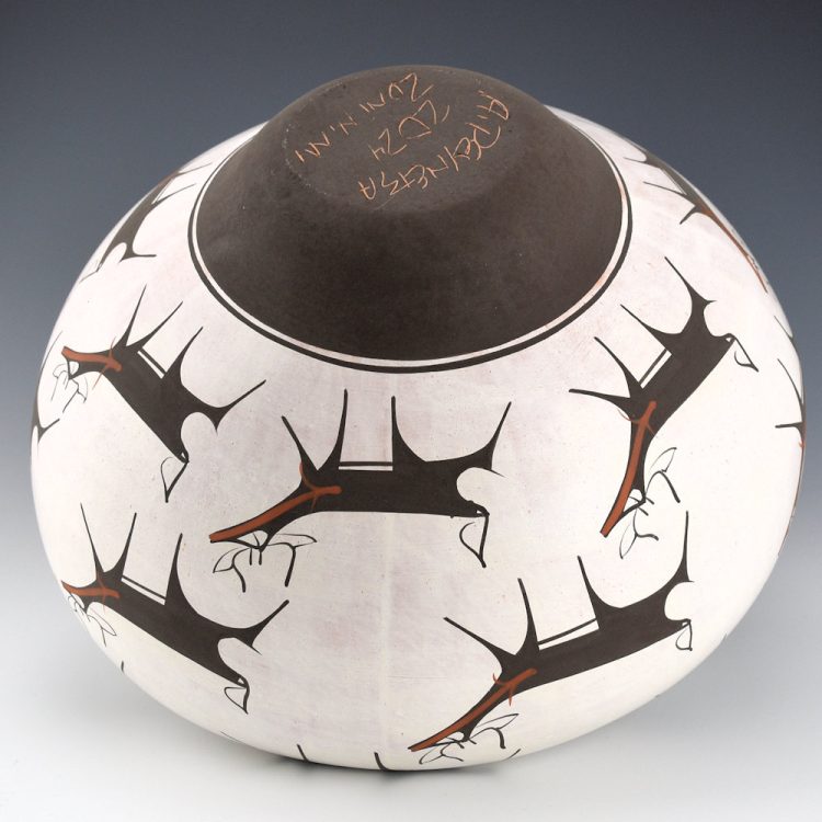 Peynetsa, Anderson - 12" Wide Olla with 18 Heartline Deer and Cloud Rim - Image 5