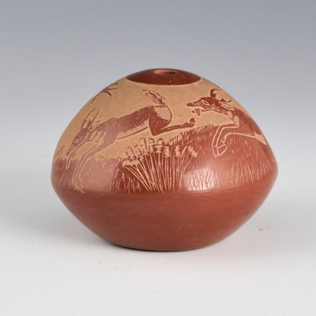 Tafoya, Camilio - Seed Jar with Deer and Birds (1976)