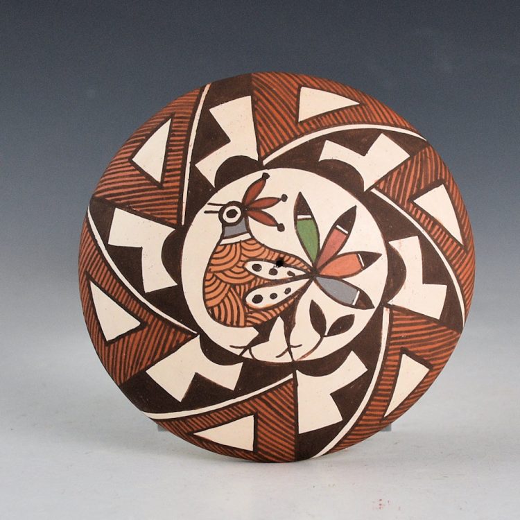 Lewis-Garcia, Diane - Polychrome Seedpot with Acoma Bird