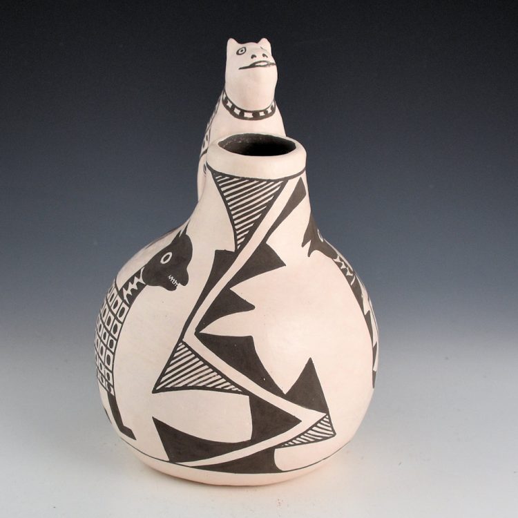 Shields, Ethel - Jar with Birds and Mountain Lion Handle (1970s) - Image 4