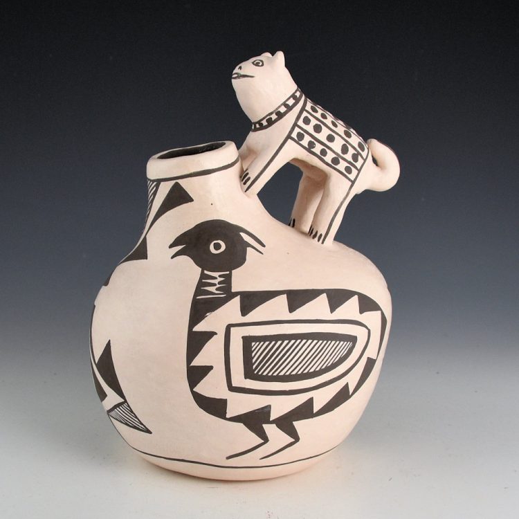 Shields, Ethel - Jar with Birds and Mountain Lion Handle (1970s) - Image 2