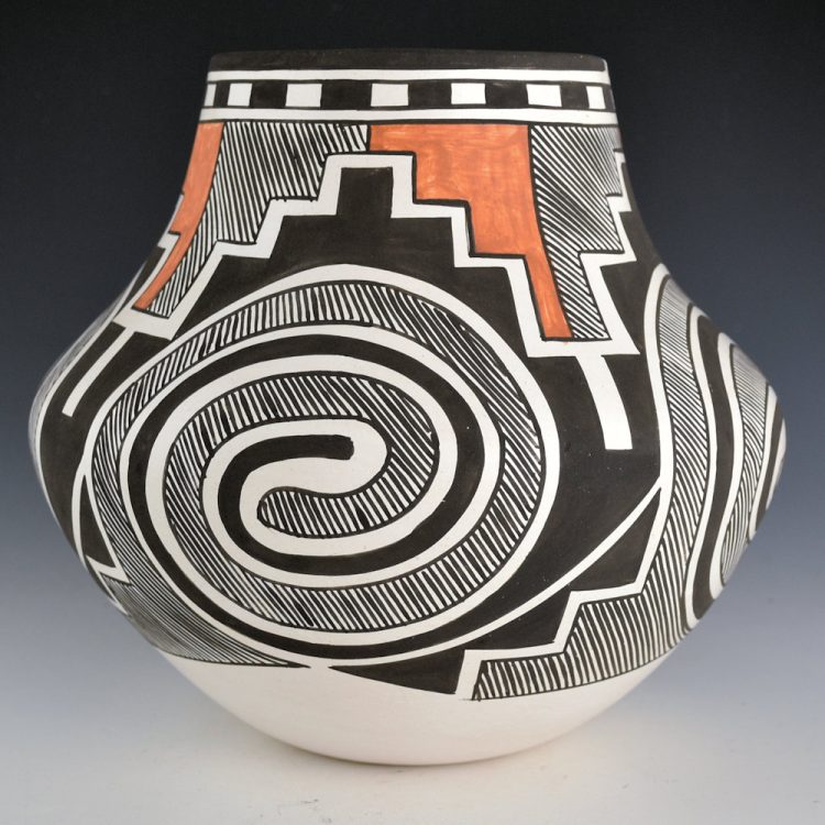 Sarracino, Myron - Tall Jar with Tularosa Swirls, Rain, and Clouds