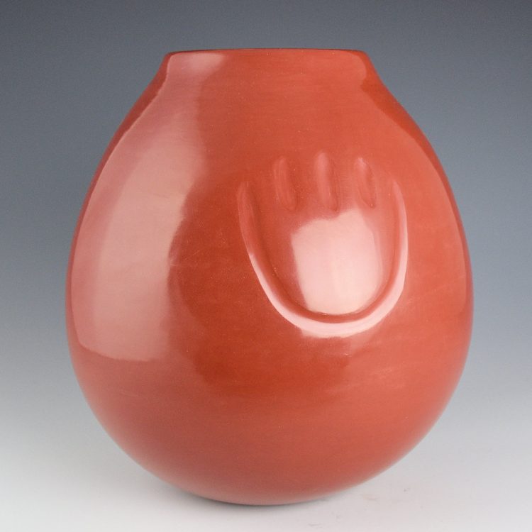 Garcia, Tina - Tall Red Jar with Two Bear Paws (1990s)