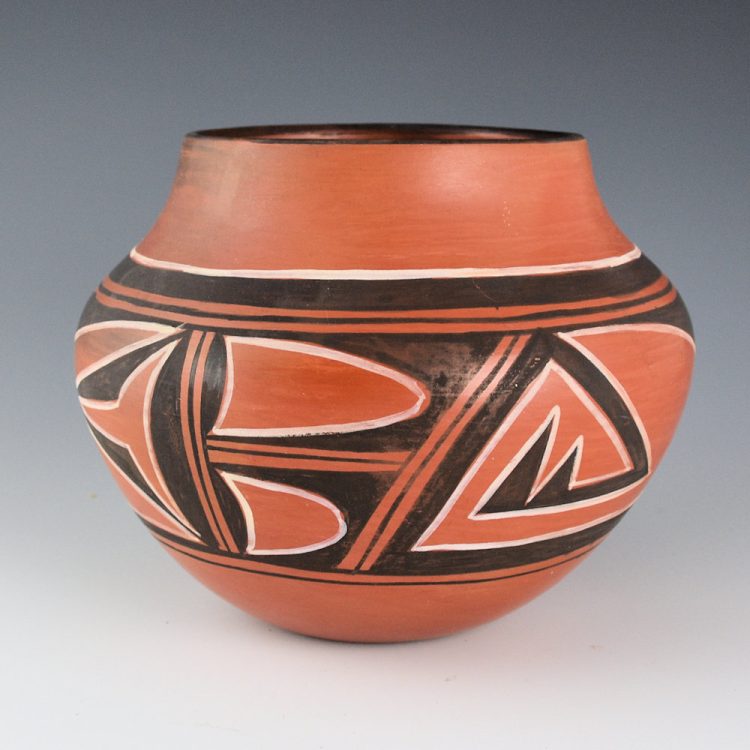 Cheeda, Zella "Antelope Woman" - Red Jar with Mountain Designs (1950's) - Image 3