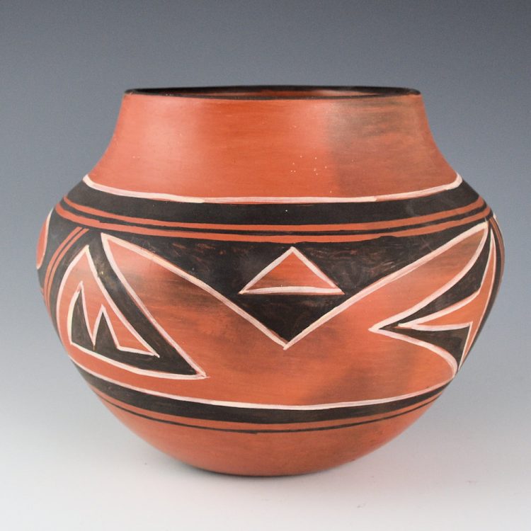 Cheeda, Zella "Antelope Woman" - Red Jar with Mountain Designs (1950's) - Image 2