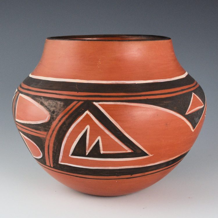 Cheeda, Zella "Antelope Woman" - Red Jar with Mountain Designs (1950's) - Image 5