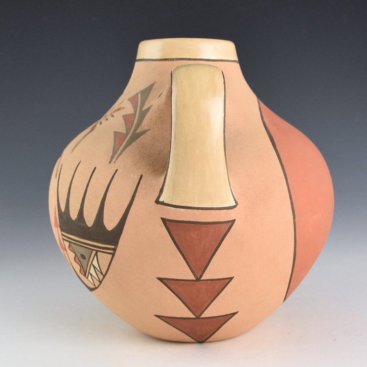 Fragua, Juanita - Canteen with Polychrome Corn Design (1990s) - Image 4