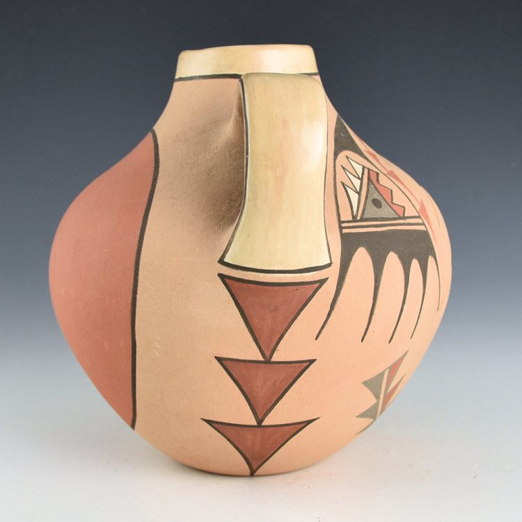 Fragua, Juanita - Canteen with Polychrome Corn Design (1990s) - Image 2