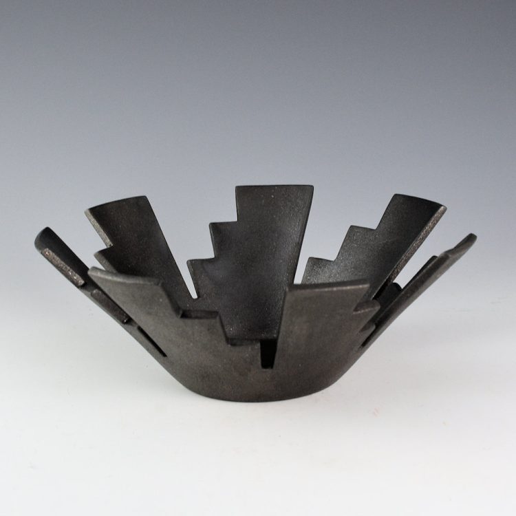 Yazzie, Angie - Black-Fired Micaceous Lightning Bowl (2024) - Image 3