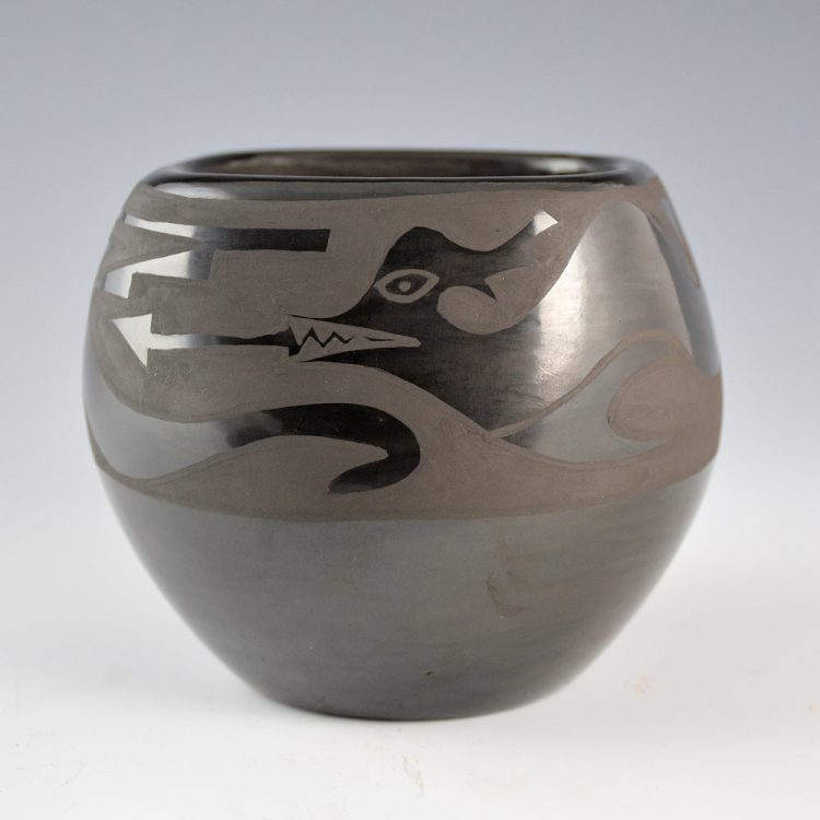 Naranjo-Suina, Charlotte - Square Opening Bowl with Avanyu (1970s)