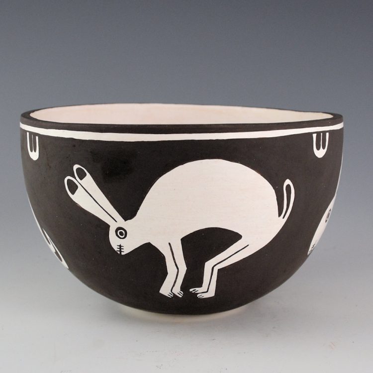 Lewis, Carmel  - Bowl with Four Mimbres Rabbits (2003)