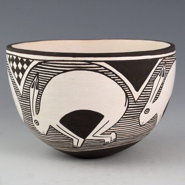 Lewis, Carmel  - Bowl with Four Mimbres Rabbits (2003)