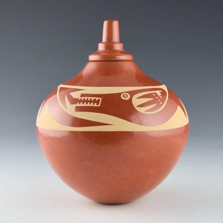 Gutierrez, Denny - Red Jar with Avanyu and Lid (2007) - Image 4