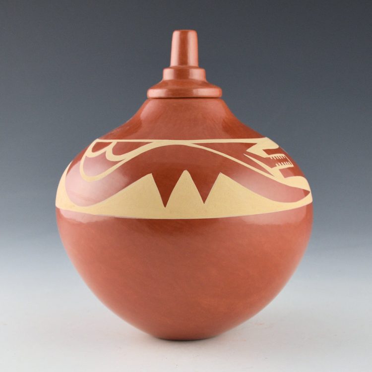 Gutierrez, Denny - Red Jar with Avanyu and Lid (2007) - Image 2