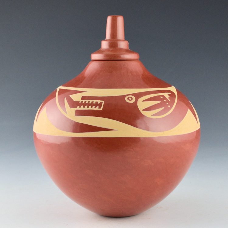 Gutierrez, Denny - Red Jar with Avanyu and Lid (2007)