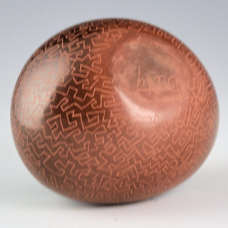 Naranjo, Dusty - Brown Oval Jar with Hands and Geometrics - Image 5