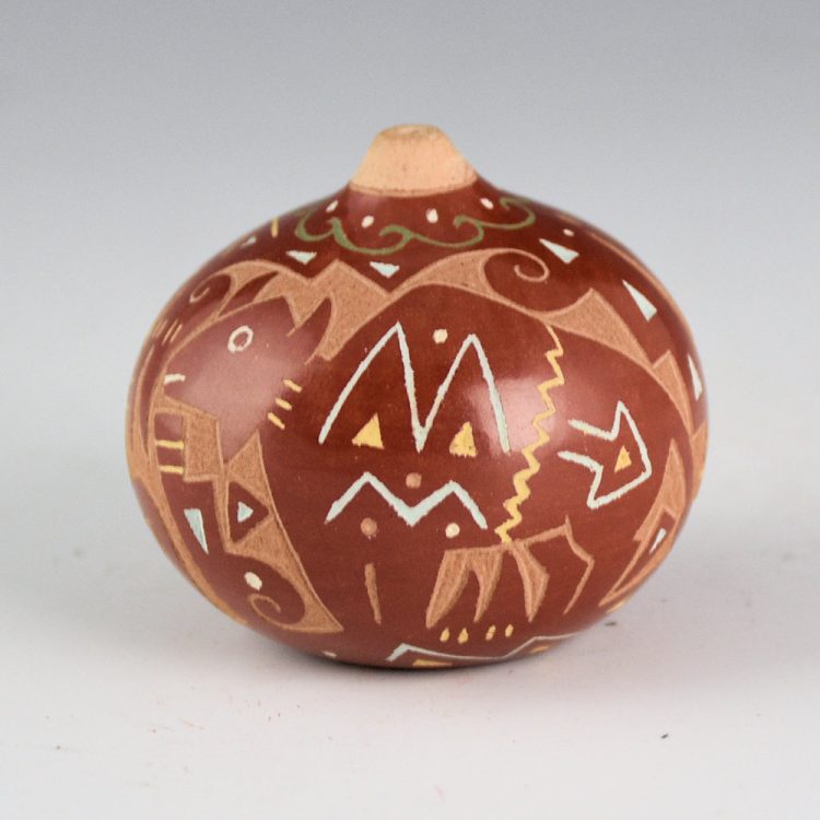 Tafoya, Emily - Red Seed Jar with Buffalo