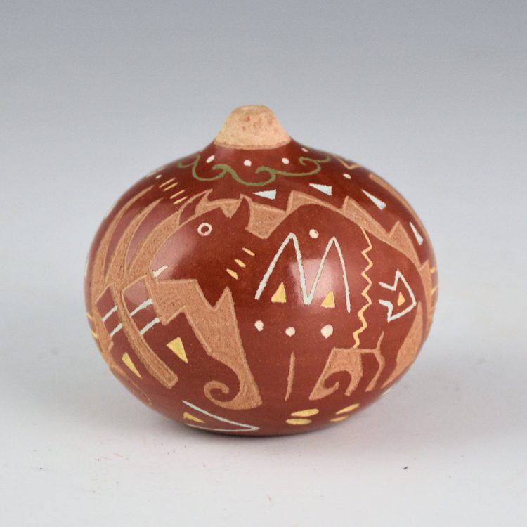 Tafoya, Emily - Red Seed Jar with Buffalo - Image 2