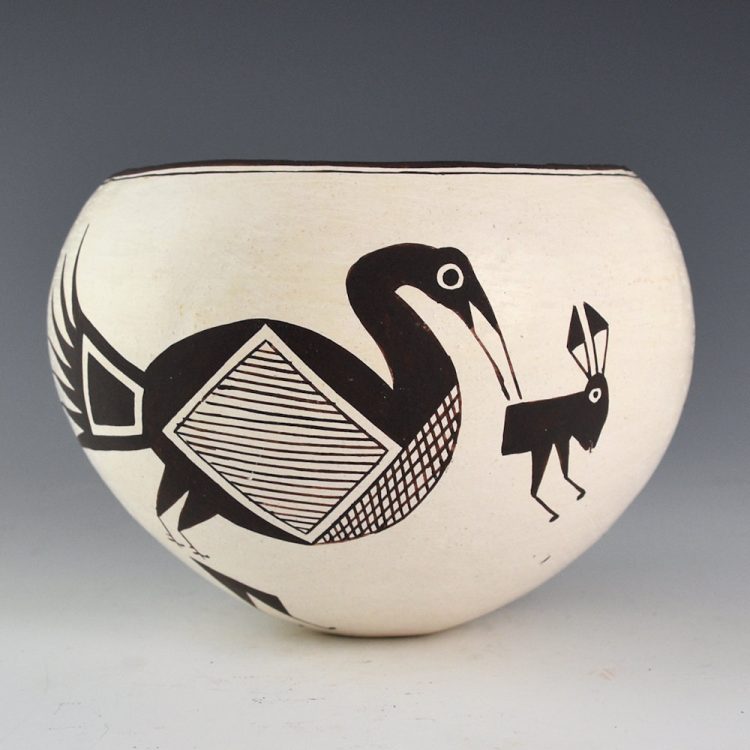 Lewis, Emma -Bowl with Mimbres Bird and Rabbit