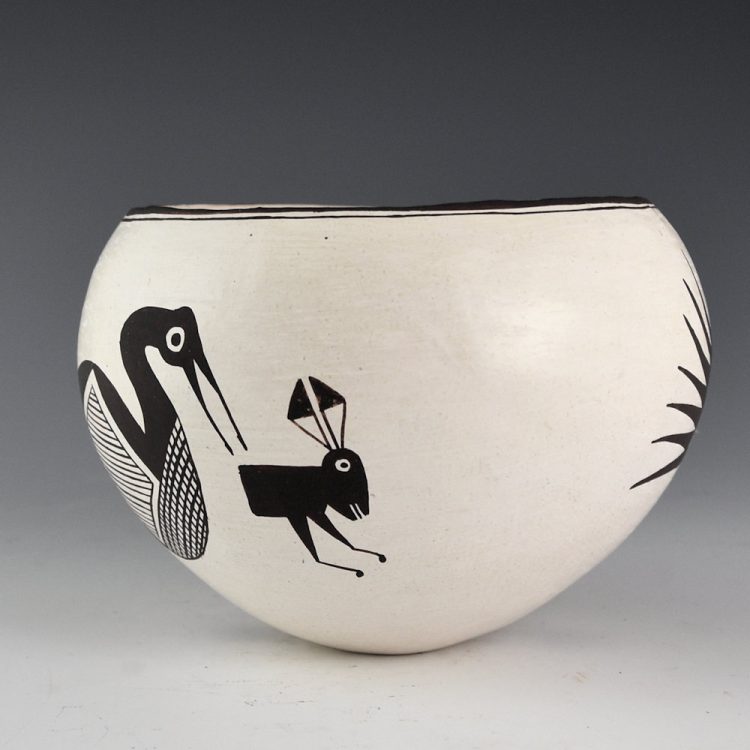 Lewis, Emma -Bowl with Mimbres Bird and Rabbit - Image 3