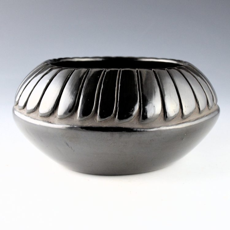 Medicine Flower, Grace, and Camilio Tafoya - Bowl with 33 Carved Feathers (1960's) - Image 3