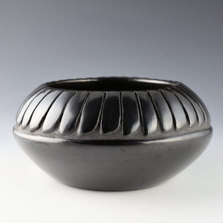 Medicine Flower, Grace, and Camilio Tafoya - Bowl with 33 Carved Feathers (1960's)