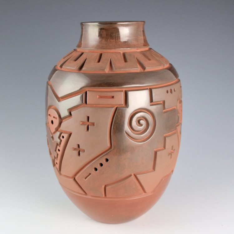 Begay, Jr., Harrison - 9.5" Tall Jar with Yei Figures and Stars (1999) - Image 5