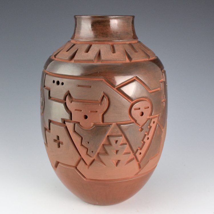 Begay, Jr., Harrison - 9.5" Tall Jar with Yei Figures and Stars (1999)