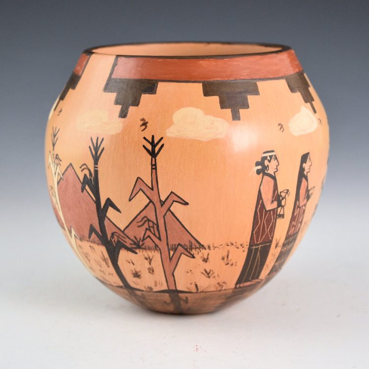 Sahmie, Ida - "Day Chant" Bowl with 10 Figures and Corn Plants (2024) - Image 3